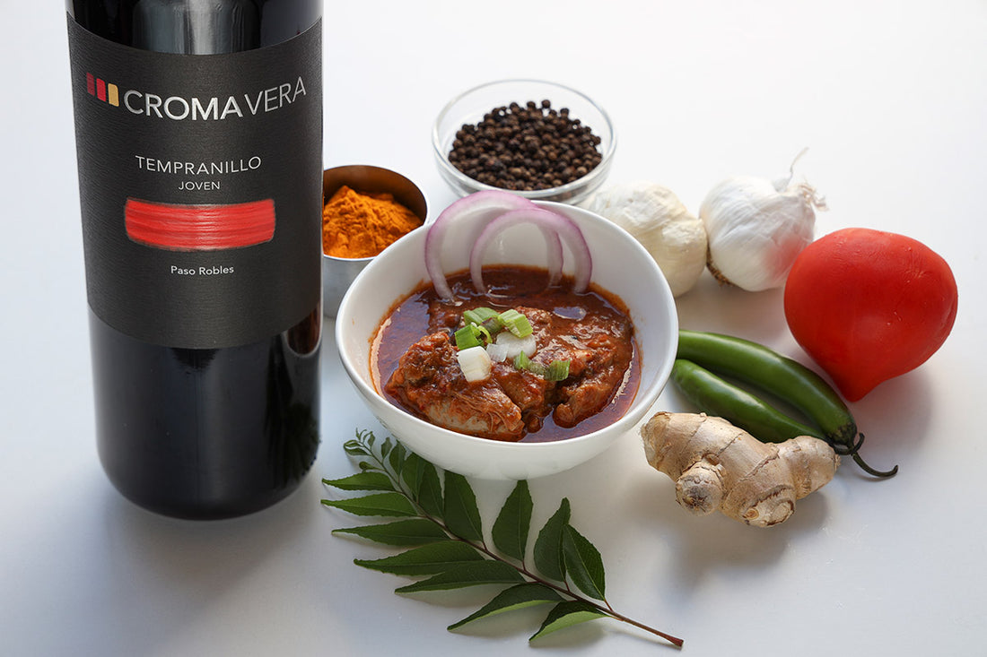 Tempranillo Joven paired with Chicken Curry