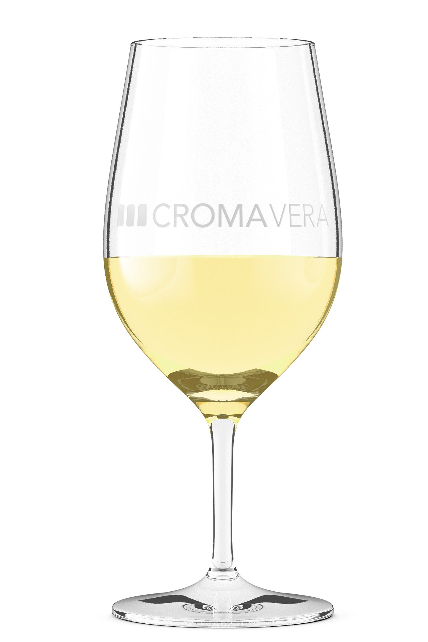 A wine glass filled with Albariño