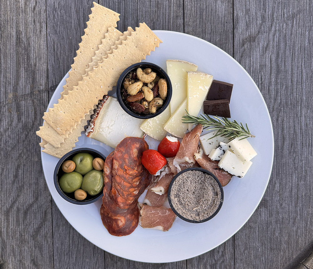 Cheese and charcuterie plates to accompany your wine tasting in San Luis Obispo at Croma Vera Wines