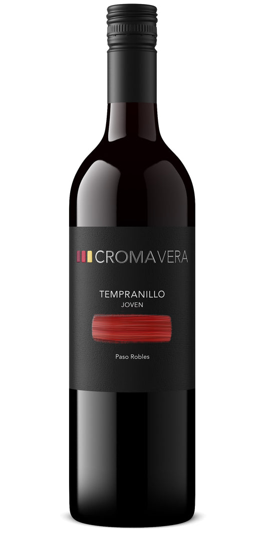 A bottle of Croma Vera Carbonic Tempranillo Joven red wine